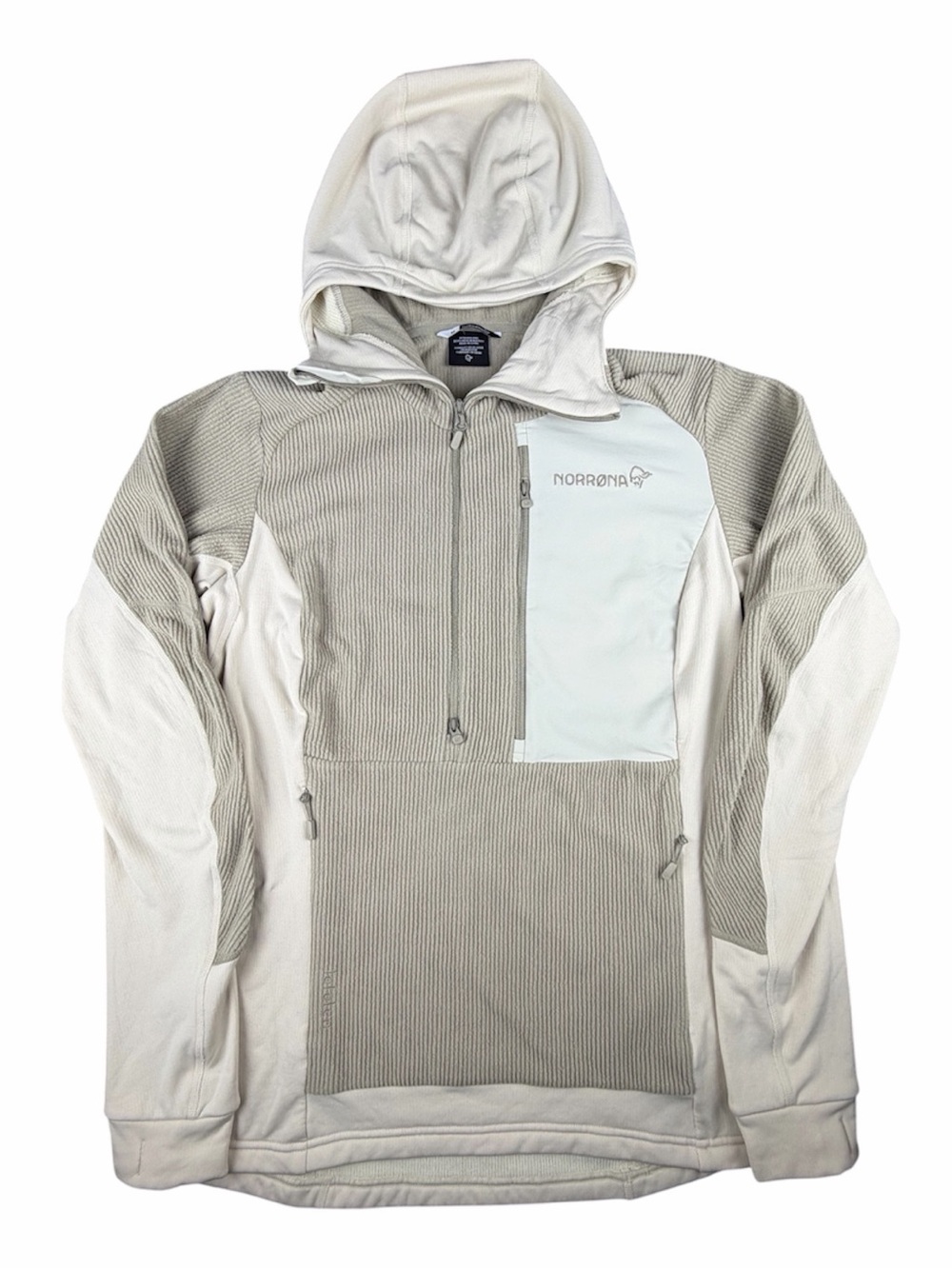 Norrona Lofoten Thermal Pro Hood Fleece Jacket Women’s Oatmeal Pullover- Medium